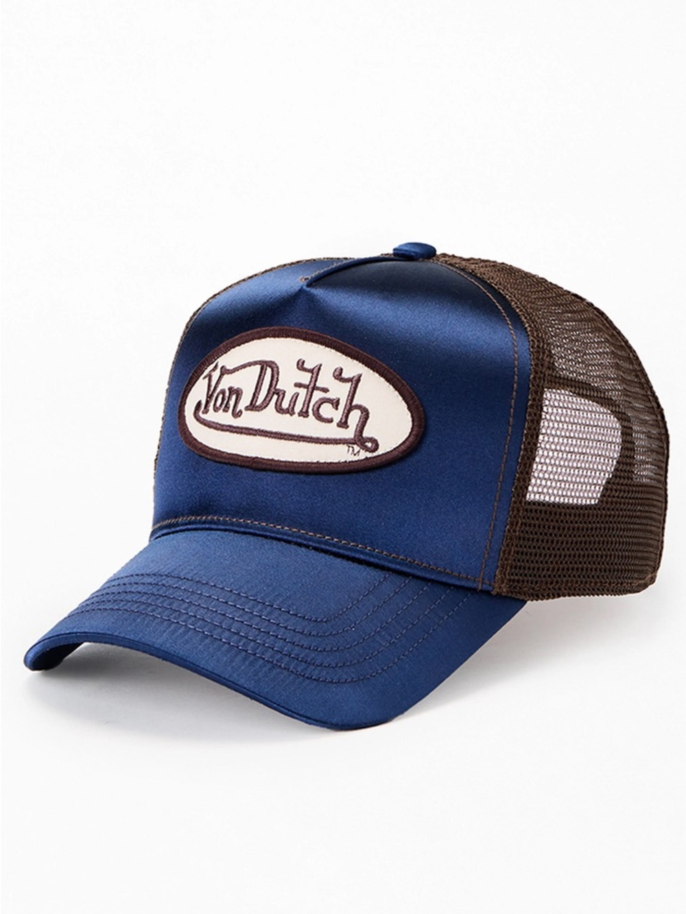 Von Dutch Navy and Brown Mesh Trucker Hat new with tags